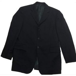 Men's Black Sport Coat Blazer Jacket 48 R